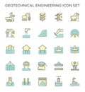 Geotechnical engineering and soil testing vector icon Royalty Free Stock Photo