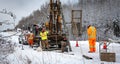 Geotechnical investigation by drilling on a country road