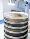 Geotechnical Soil Analysis with Laboratory Sieves Royalty Free Stock Photo