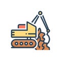 Color illustration icon for Geotechnics, drilling and construction