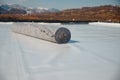 Geotextile for roof, covered with synthetic PVC membrane