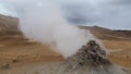 Geothermal activity in Iceland called Fumarole Royalty Free Stock Photo