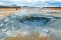 Geothermal area Hverir, mud pot and natural gas steams, Iceland