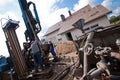 Geothermal drilling for house Royalty Free Stock Photo