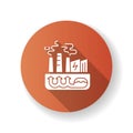 Geothermal energy brown flat design long shadow glyph icon