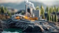 Geothermal energy extraction process Royalty Free Stock Photo