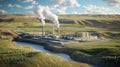 Geothermal energy extraction process Royalty Free Stock Photo