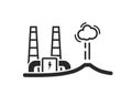 Geothermal energy line icon. eco friendly industry, sustainable and renewable energy symbol