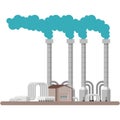 Geothermal energy power plant vector illustration on white