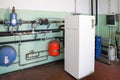 Geothermal heat pump for heating in the boiler room