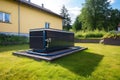 geothermal heat pump in a yard