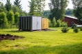 geothermal heat pump in a yard