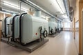 geothermal heating and cooling system in a modern hospital, keeping patients warm and comfortable