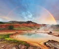 Geothermal hot water at the geysir district in Iceland