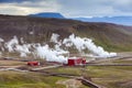 Geothermal plant near Viti crater in Krafla, North Iceland Royalty Free Stock Photo