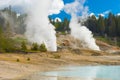 Geothermal pool and steam vents Royalty Free Stock Photo