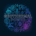 Geothermal power colorful illustration