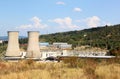 Geothermal power production in Italian Larderello Royalty Free Stock Photo