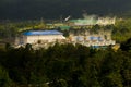 Geothermal Power Station in a mountainous area. Ulubelu Geothermal Power Plant in Lampung, Indonesia