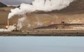 Geothermal power station and pipes in Iceland Royalty Free Stock Photo