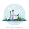 Geothermal renewable energy power plant station generation