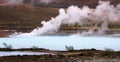 Geothermal spring hot water near Myvatn