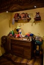 TOKYO, JAPAN: Geppetto`s house with Pinocchio on the table setup in Disneystore located at Shibuya, Tokyo Royalty Free Stock Photo