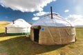 The ger camp in a large meadow at Ulaanbaatar , Mongolia