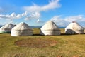 The ger camp in a large meadow at Ulaanbaatar , Mongolia Royalty Free Stock Photo