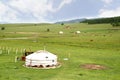 The ger camp in a large meadow at Ulaanbaatar , Mongolia Royalty Free Stock Photo