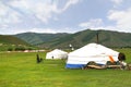 The ger camp in a large meadow at Ulaanbaatar , Mongolia Royalty Free Stock Photo
