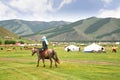 The ger camp in a large meadow at Ulaanbaatar , Mongolia Royalty Free Stock Photo