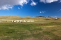 The ger camp in a large meadow at Ulaanbaatar , Mongolia Royalty Free Stock Photo