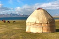 The ger camp in a large meadow at Ulaanbaatar , Mongolia Royalty Free Stock Photo