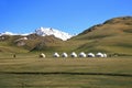 The ger camp in a large meadow at Ulaanbaatar , Mongolia Royalty Free Stock Photo