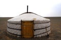 A ger in the Gobi Desert, Mongolia Royalty Free Stock Photo