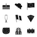 Ger icons set, simple style