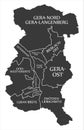 Gera City Map Germany DE labelled black illustration