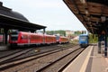 Gera, Germany - May 19, 2023: Main railway station of Gera, the third-largest city in Thuringia after Erfurt and Jena