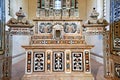 Gerace Calabria Italy. The interior and the baroque altar of Saint Francis of Assisi church