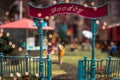 Gerald Ford Museum - Grand Rapids, MI, USA - December 28th 2019:  Gate leaving a carnival in a model train display Royalty Free Stock Photo