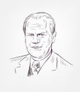 Gerald Ford usa president vector sketch portrait Royalty Free Stock Photo