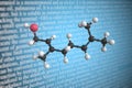 Geraniol scientific molecular model, 3D rendering Royalty Free Stock Photo