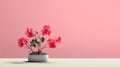 Geranium Bonsai Tree: Captivating Floral Still Life In Japanese Minimalism Royalty Free Stock Photo