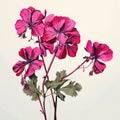 Nostalgic Geranium Illustration With Bold Chromaticity