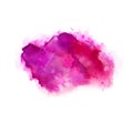 Geranium, hot pink and magenta watercolor stains. Bright color element for abstract artistic background.