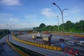 Gerbang Tol Kahuripan Utama or toll gate, during the Eid homecoming atmosphere, Karawang, West Java Indonesia