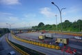 Gerbang Tol Kahuripan Utama or toll gate, during the Eid homecoming atmosphere, Karawang, West Java Indonesia