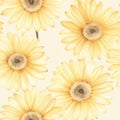 Gerbera Daisies Pattern Vector Design For Wallpaper