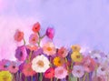 Gerbera flower. Abstract flower painting